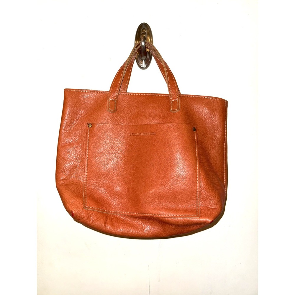 Portland Leather Goods Bag Crossbody Tote Shoulder Bag Leather Orange